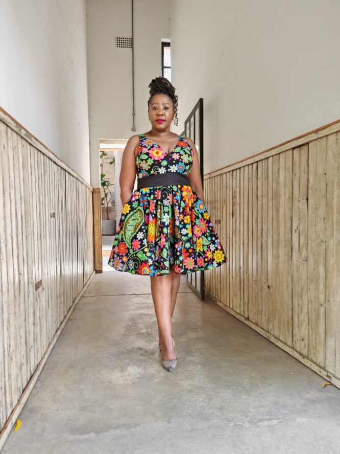 Multi-colored African Print Dress