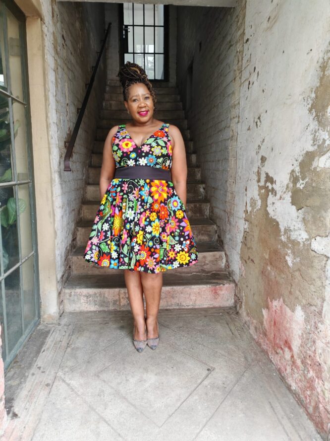 Multi-colored African Print Dress - Image 4