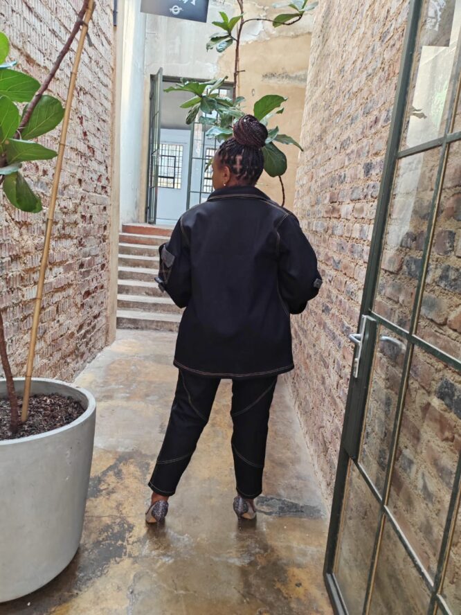 Mega Sleeve Velvet Denim Jacket - Image 6