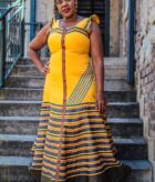 Custard Fishtail Mbhaco with Applique