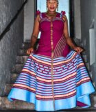 Mauve Fishtail Mbhaco with Applique