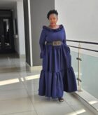 Light navy frilled dress
