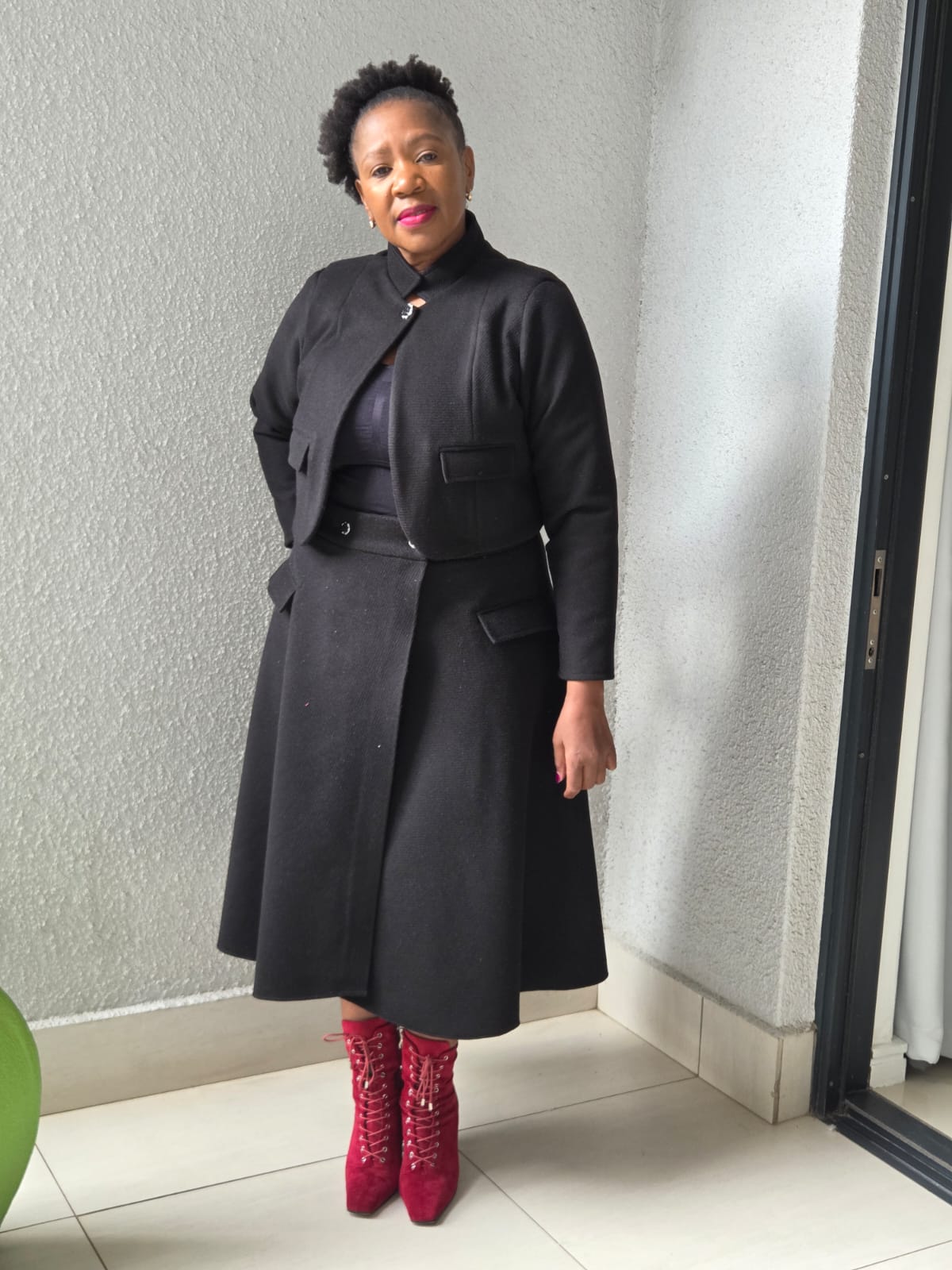 Melton wrap skirt suit - Image 2