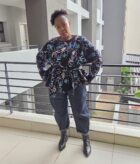 Melton floral sweater